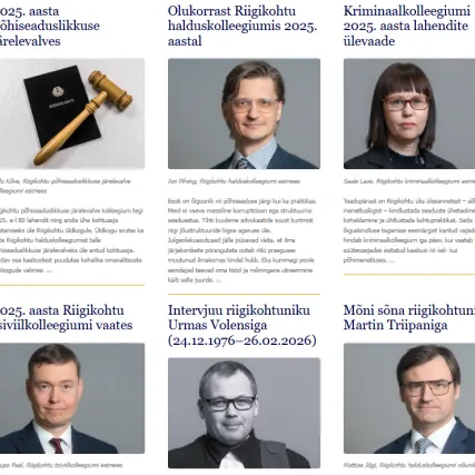 Kuvatõmmis Riigikohtu aastaraamatu kodulehelt