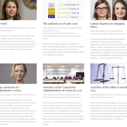 Screenshot of the Courts' Yearbook website