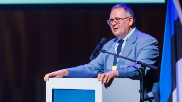 Riigikohtu esimees Villu Kõve peab kohtunike täiskogul ettekannet.