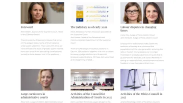 Screenshot of the Courts' Yearbook website